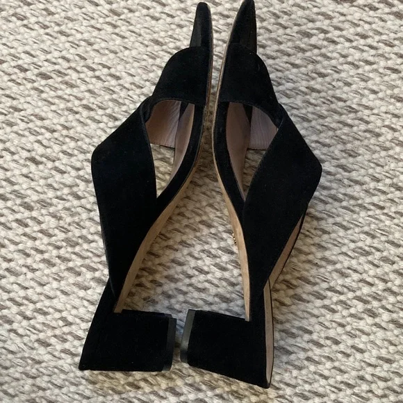 Stuart Weitzman Black Suede Mules - size 9 1/2 - Picture 4 of 6